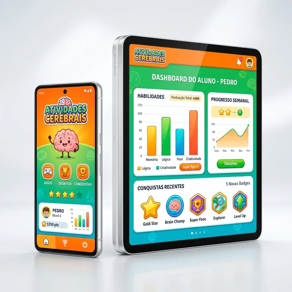 Mockup App Atividades Cerebrais